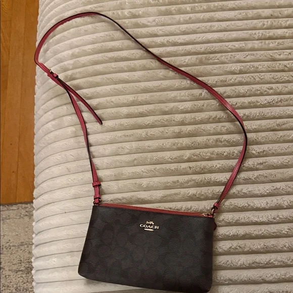 Coach Dark Brown and Red Crossbody Bag - Picture 2 of 6